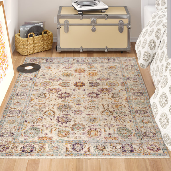 Bungalow Rose Soren Viscose Floral Rug & Reviews Wayfair